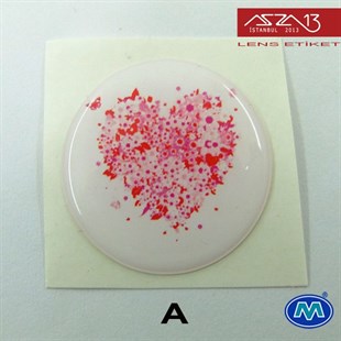 Kendinden Yapışkanlı 30 mm Yuvarlak Epoxy Etiket (Modes) / Paket İçeriği 2 Adet