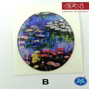 Kendinden Yapışkanlı 30 mm Yuvarlak Epoxy Etiket (Modes) / Paket İçeriği 2 Adet