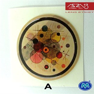 Kendinden Yapışkanlı 30 mm Yuvarlak Epoxy Etiket (Modes) / Paket İçeriği 2 Adet