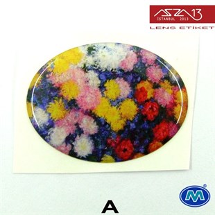 Kendinden Yapışkanlı 29 mm x 39 mm Oval Epoxy Etiket (Modes) / Paket İçeriği 2 Adet