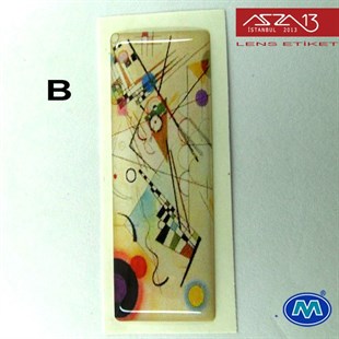 Kendinden Yapışkanlı 16 mm x 46 mm Uzun Dikdörtgen Epoxy Etiket (Modes) / Paket İçeriği 2 Adet