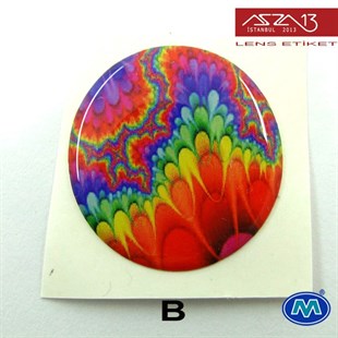 Kendinden Yapışkanlı 30 mm Yuvarlak Epoxy Etiket (Modes) / Paket İçeriği 2 Adet