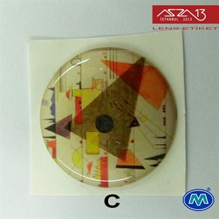 Kendinden Yapışkanlı 30 mm Yuvarlak Epoxy Etiket (Modes) / Paket İçeriği 2 Adet