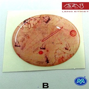 Kendinden Yapışkanlı 29 mm x 39 mm Oval Epoxy Etiket (Modes) / Paket İçeriği 2 Adet