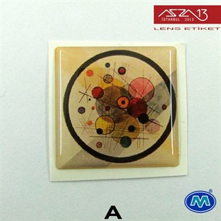 Kendinden Yapışkanlı 26x26 mm Kare Epoxy Etiket (Modes) / Paket İçeriği 2 Adet