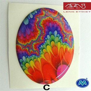 Kendinden Yapışkanlı 29 mm x 39 mm Oval Epoxy Etiket (Modes) / Paket İçeriği 2 Adet