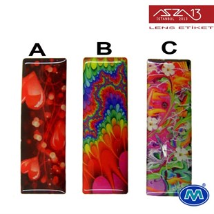 Kendinden Yapışkanlı 16 mm x 46 mm Uzun Dikdörtgen Epoxy Etiket (Modes) / Paket İçeriği 2 Adet