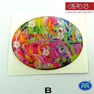 Kendinden Yapışkanlı 29 mm x 39 mm Oval Epoxy Etiket (Modes) / Paket İçeriği 2 Adet