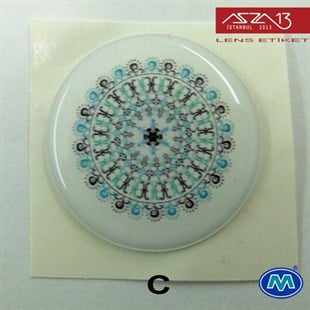 Kendinden Yapışkanlı 30 mm Yuvarlak Epoxy Etiket (Modes) / Paket İçeriği 2 Adet