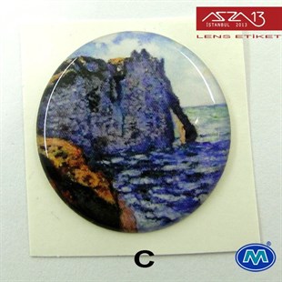 Kendinden Yapışkanlı 30 mm Yuvarlak Epoxy Etiket (Modes) / Paket İçeriği 2 Adet