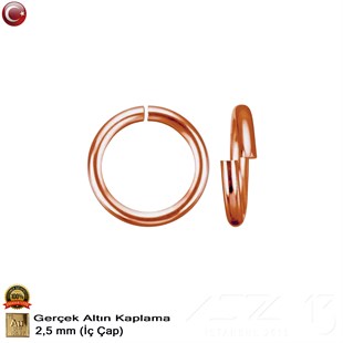 Halka - Açık - Gerçek Rose Altın Kaplama - 2,5 mm İç Çap- 100 Adet