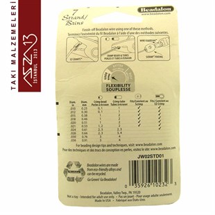 3lü Set 0,38 mm Nylon Kaplamalı Çelik Boncuk Teli / Siyah-Beyaz-Gri