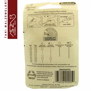 3lü Set 0,38 mm Nylon Kaplamalı Çelik Boncuk Teli / Altın-Gümüş-Bakır