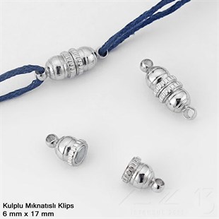 Nikel Kaplamalı, 1.5x0.6 cm Desenli, Silindirik, Mıknatıslı Kilit / Paket İçeriği 1 Adet