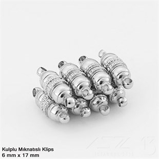 Nikel Kaplamalı, 1.5x0.6 cm Desenli, Silindirik, Mıknatıslı Kilit / Paket İçeriği 1 Adet