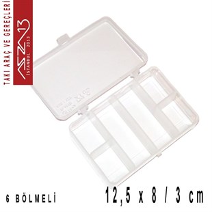 6 Bölmeli Şeffaf Plastik Organizer Kutu