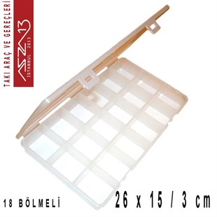 18 Bölmeli Şeffaf Plastik Organizer Kutu