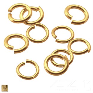 Halka - Açık - Gerçek Altın Kaplama - 6,4 mm İç Çap- 30 Adet
