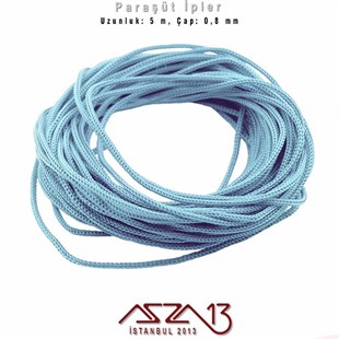 Açık Mavi 0,8 mm Kalınlıkta Paraşüt İpi / 5 Metre