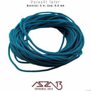 Göl Mavi 0,8 mm Kalınlıkta Paraşüt İpi / 5 Metre