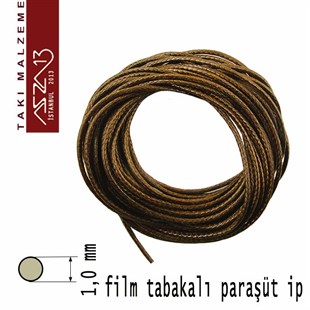 Kahverengi 1,00 mm Kalınlıkta Film Kaplı Paraşüt İpi / 3 Metre