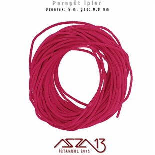 Koyu Pembe 0,8 mm Kalınlıkta Paraşüt İpi / 5 Metre