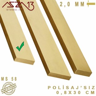 2.0 mm (2000 Mikron) - 0,8x30 cm - Pirinç Lama / 1 Adet