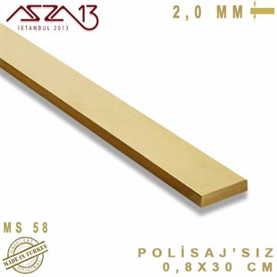 2.0 mm (2000 Mikron) - 0,8x30 cm - Pirinç Lama / 1 Adet