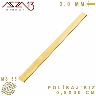 2.0 mm (2000 Mikron) - 0,8x30 cm - Pirinç Lama / 1 Adet