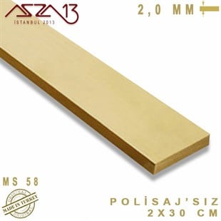 2.0 mm (2000 Mikron) - 2x30 cm - Pirinç Lama / 1 Adet