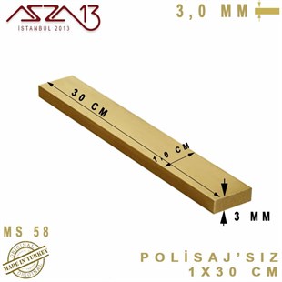 3.0 mm (3000 Mikron) - 1x30 cm - Pirinç Lama / 1 Adet