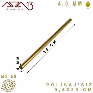 4.0 mm (4000 Mikron) - 30 cm - Pirinç Çubuk / 1 Adet