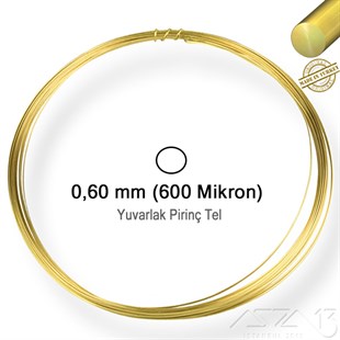 Pirinç Yuvarlak Tel / 0.6 mm / 5 Metre