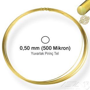 Pirinç Yuvarlak Tel / 0.5 mm / 5 Metre