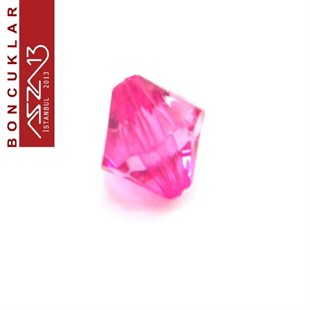 Bikon (Piramit), 8 mm, Koyu Pembe Boncuk / Paket İçeriği 110 Adet