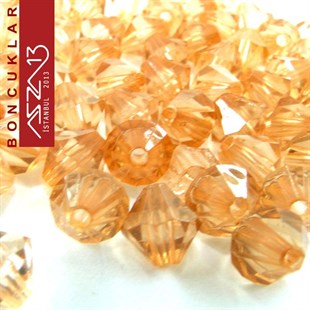 Bikon (Piramit), 8 mm, Şampanya Boncuk / Paket İçeriği 110 Adet
