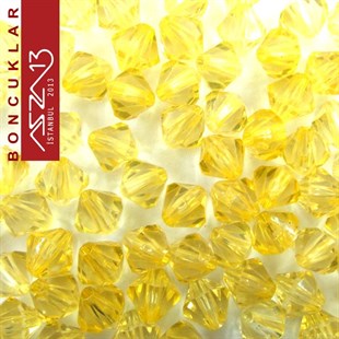 Bikon (Piramit), 8 mm, Bal Boncuk / Paket İçeriği 110 Adet