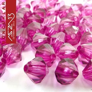 Bikon (Piramit), 8 mm, Açık Mor Boncuk / Paket İçeriği 110 Adet