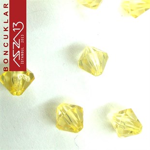 Bikon (Piramit), 8 mm, Bal Boncuk / Paket İçeriği 110 Adet