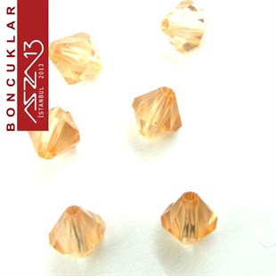 Bikon (Piramit), 8 mm, Şampanya Boncuk / Paket İçeriği 110 Adet