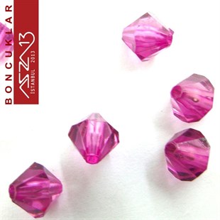 Bikon (Piramit), 8 mm, Açık Mor Boncuk / Paket İçeriği 110 Adet
