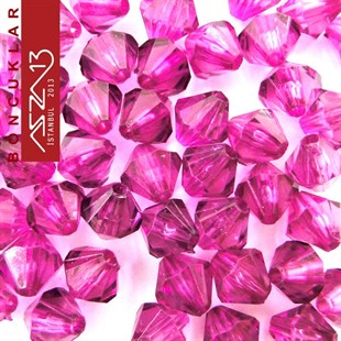 Bikon (Piramit), 8 mm, Açık Mor Boncuk / Paket İçeriği 110 Adet