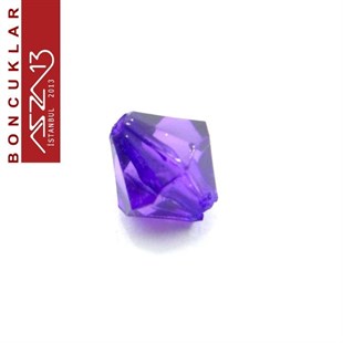 Bikon (Piramit), 8 mm, Koyu Eflatun Boncuk / Paket İçeriği 110 Adet