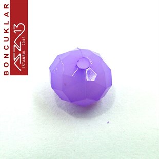 Fasetli, 8 mm, Rondela,  Eflatun Buzlu Boncuk / Paket İçeriği 100 Adet