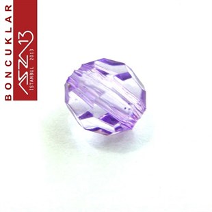 Fasetli, 8 mm, Yuvarlak, Lila Boncuk / Paket İçeriği 65 Adet