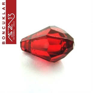 Fasetli, 15 mm, Damla, Bordo Boncuk / Paket İçeriği 10 Adet