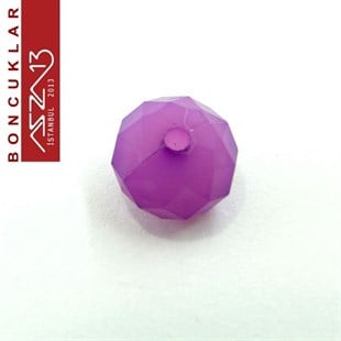 Fasetli, 8 mm, Rondela,  Mor Buzlu Boncuk / Paket İçeriği 100 Adet