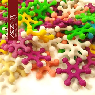 Karışık Renk, Akrilik, 14 mm, Kar Tanesi Boncuk / Paket İçeriği 100 Adet