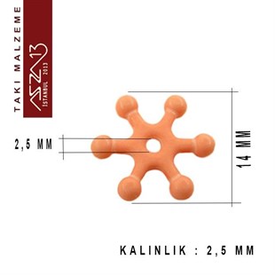 Karışık Renk, Akrilik, 14 mm, Kar Tanesi Boncuk / Paket İçeriği 100 Adet