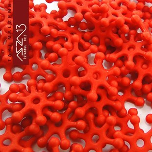Kırmızı, Akrilik, 14 mm, Kar Tanesi Boncuk / Paket İçeriği 100 Adet